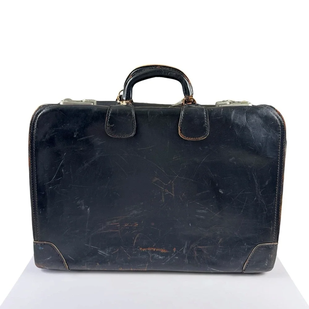 60s US Navy Blue Angels Painted Cowhide Leather Pilot Bag Named Capt. John Allen